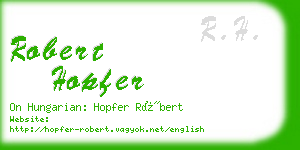 robert hopfer business card